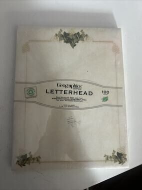 Brand New Geographics Golden Poinsettia Letterhead 8-1/2" x 11" 100 Count